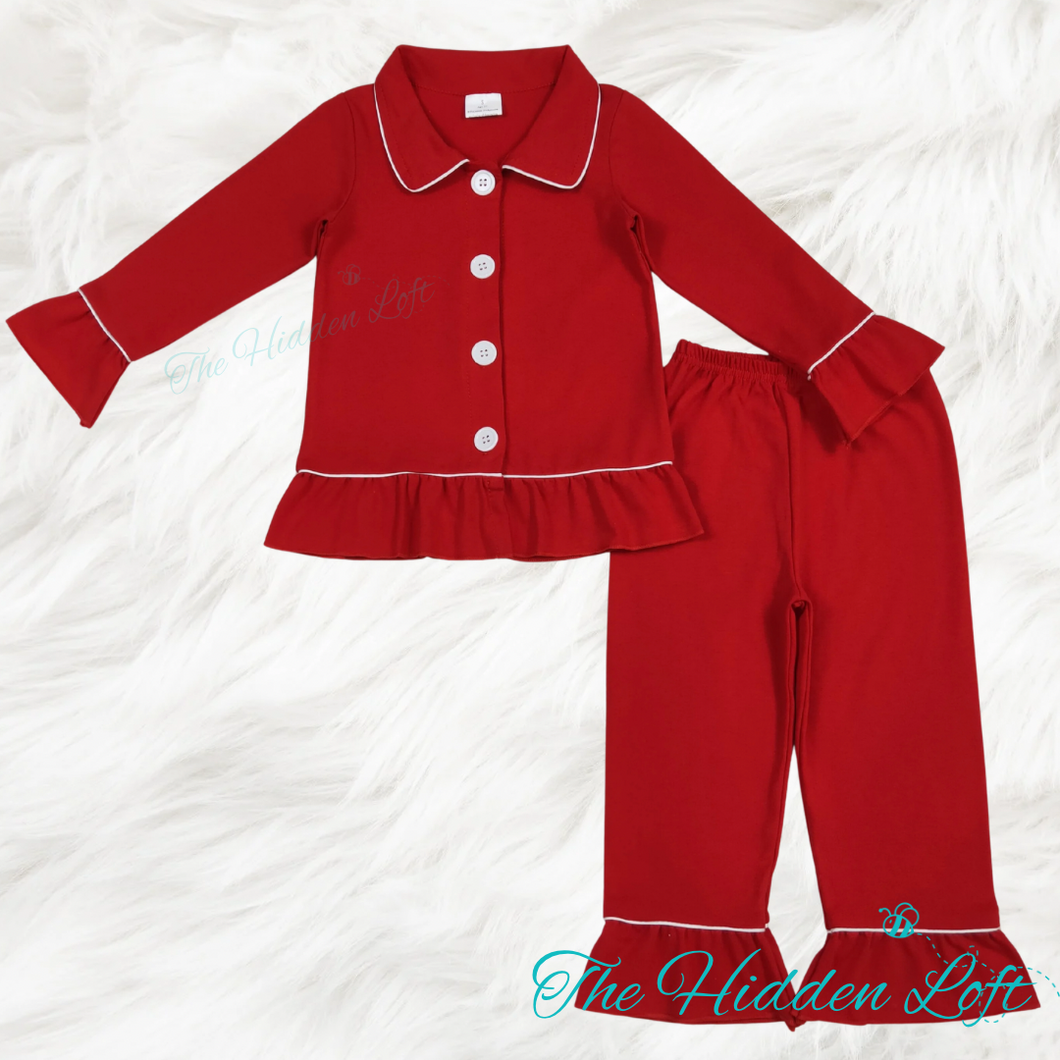 Girl’s Classic Red Pajamas