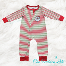 Load image into Gallery viewer, Christmas Stripe Baby Rompers