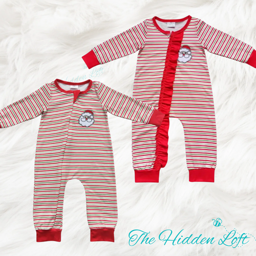 Christmas Stripe Baby Rompers