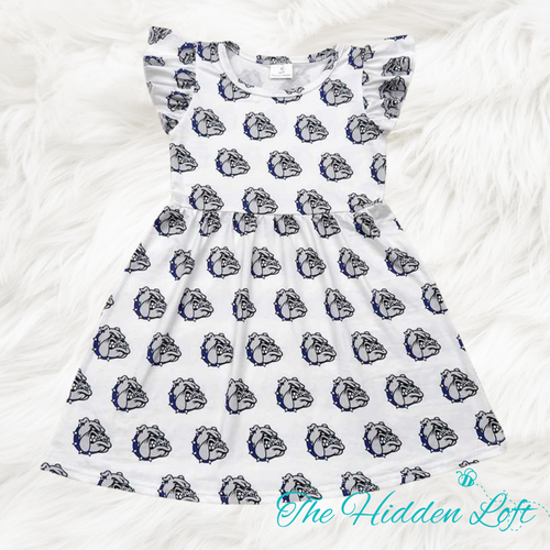 Bulldog Print Dress