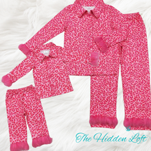 Load image into Gallery viewer, Pink Leopard Mommy &amp; Me Pajama Sets