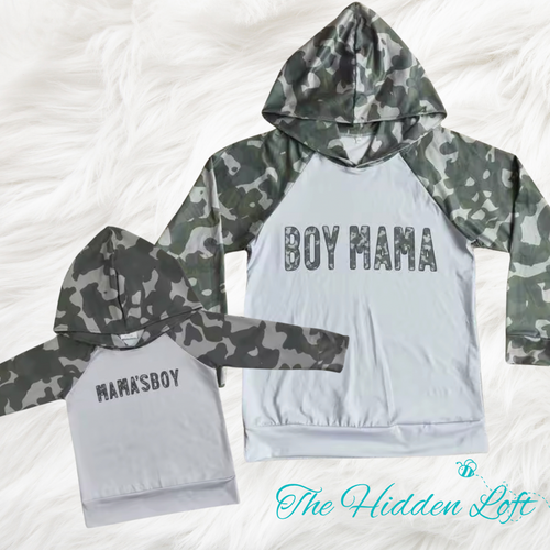 Boy Mama-Mama’s Boy Hooded Long Sleeves