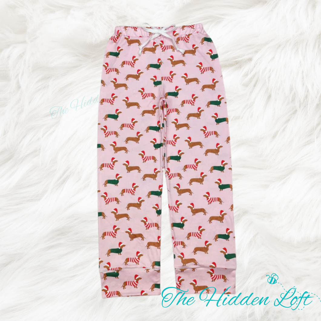 Adult Christmas Dog Print Pajama Pants