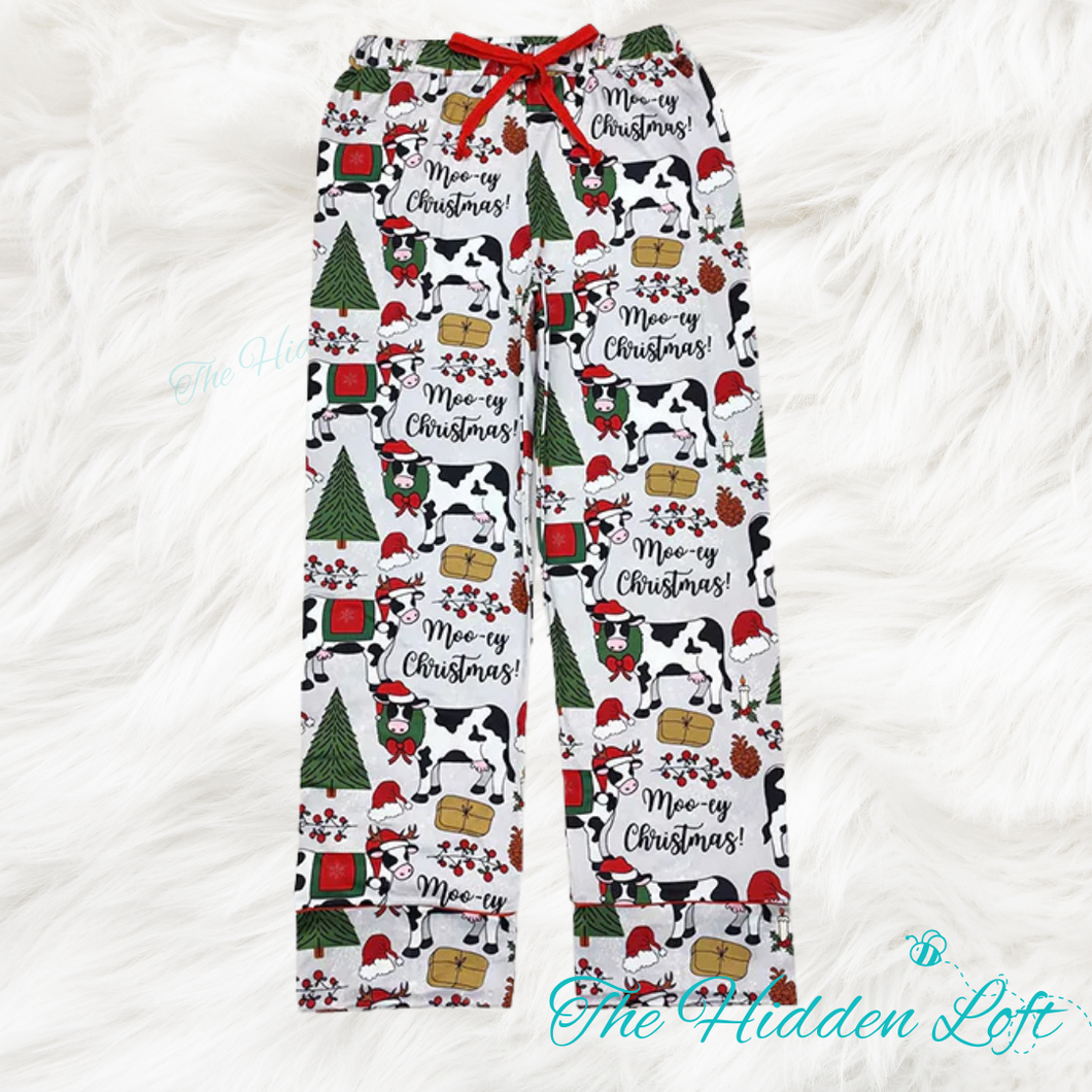 Adult Moo-ey Christmas Pajama Pants