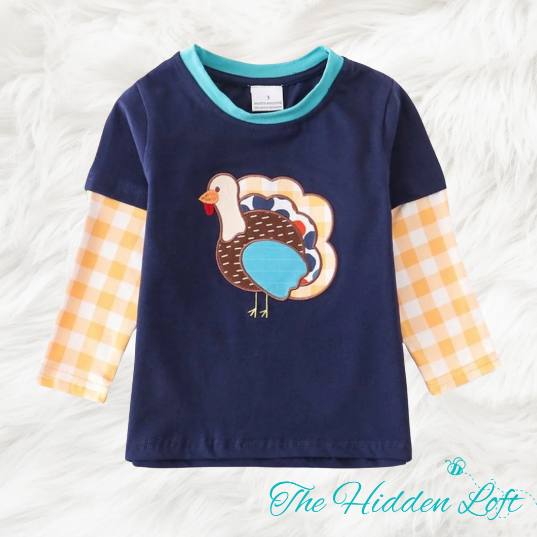 Navy Turkey Boy Shirt