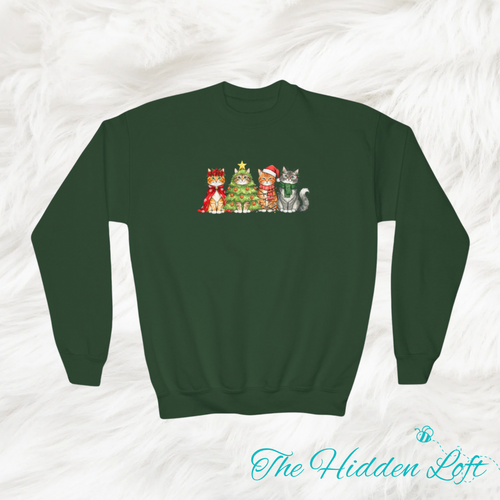 Youth Christmas Cats Sweatshirt