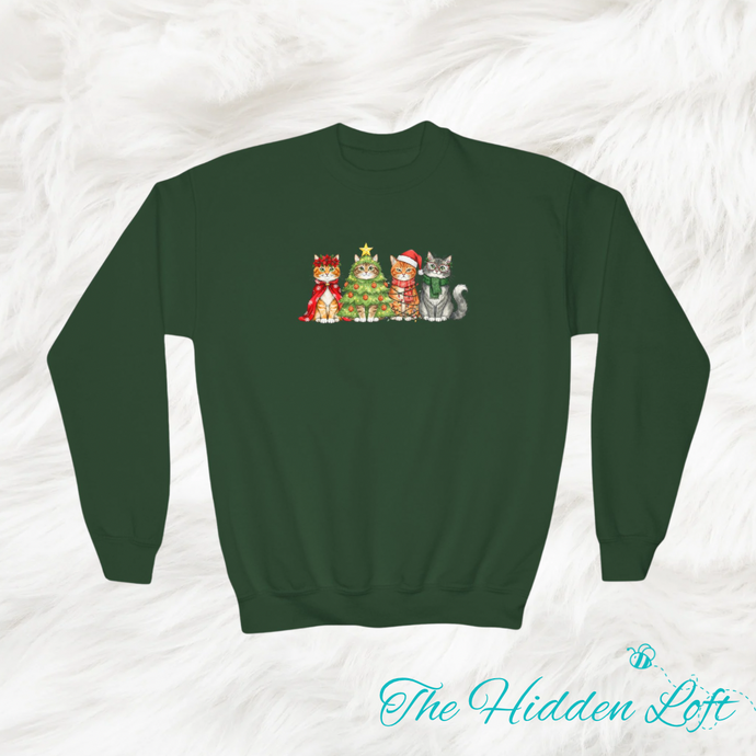 Youth Christmas Cats Sweatshirt
