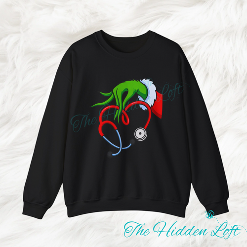 Grinch Stethoscope Sweatshirt