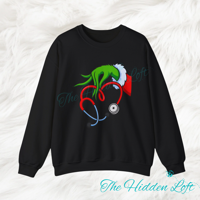 Grinch Stethoscope Sweatshirt