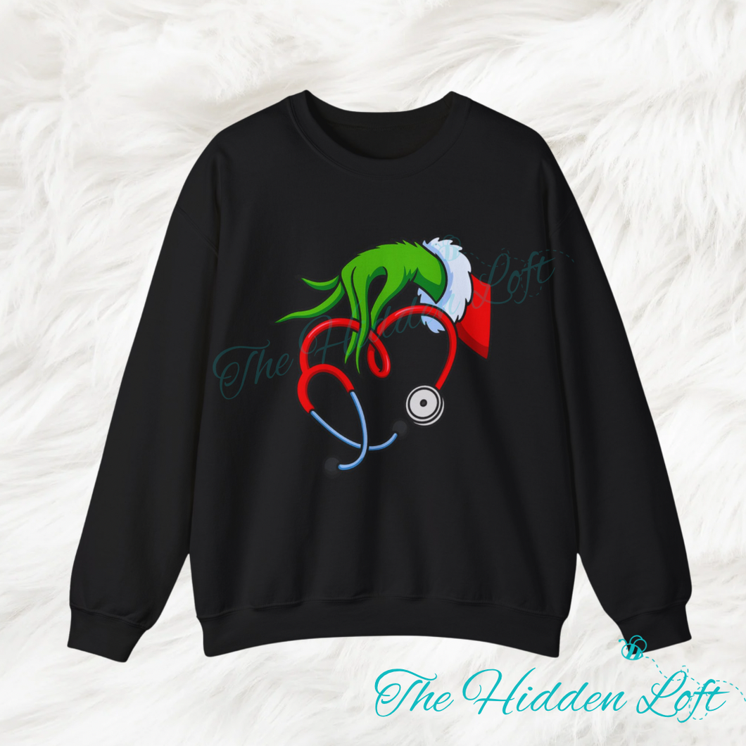 Grinch Stethoscope Sweatshirt