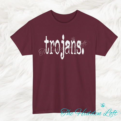 Distressed Font Trojans T-shirt