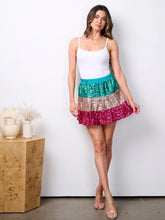 Load image into Gallery viewer, Sequin Color block Skirt