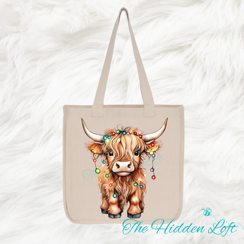 Christmas Highland Tote Bag