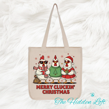 Load image into Gallery viewer, Merry Cluckin Christmas Tote Bag