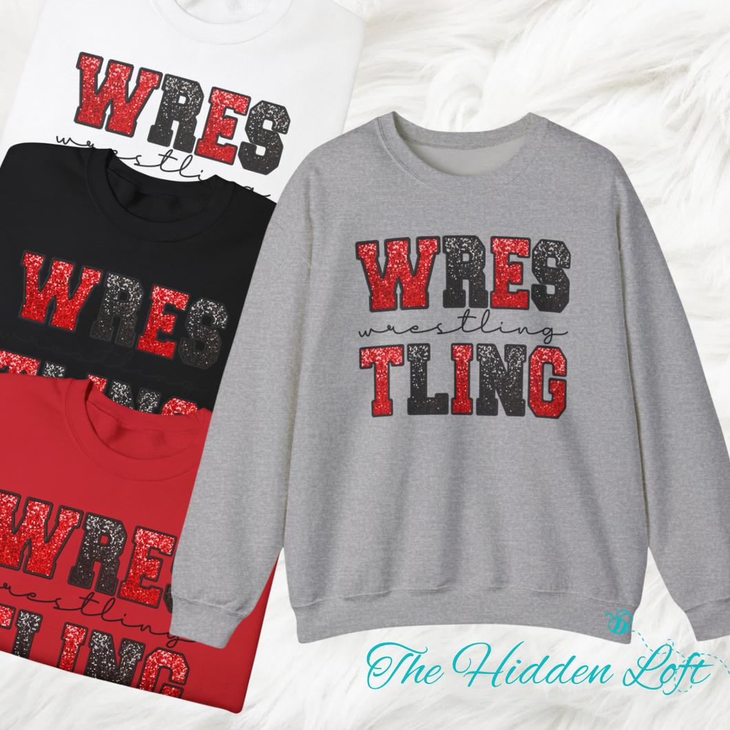 Faux Glitter Wrestling Sweatshirt