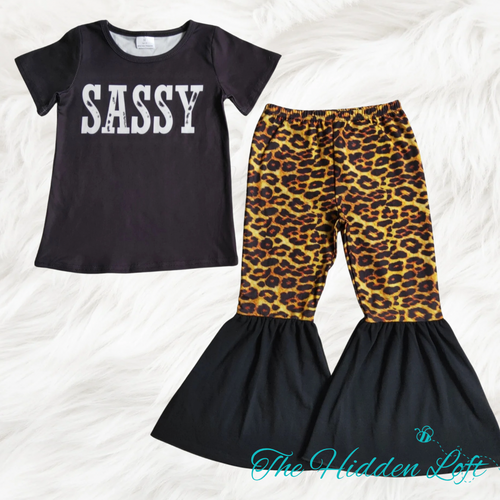 Sassy Leopard Bell Bottom Outfit