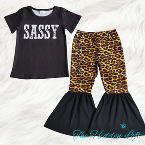 Sassy Leopard Bell Bottom Outfit