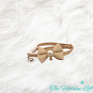 Pearl Bow Cat Collar