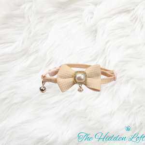 Pearl Bow Cat Collar