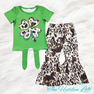 Cowhide Shamrock Bell Bottom Outfit