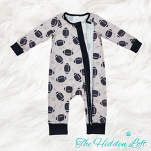 Load image into Gallery viewer, Football Bamboo Baby Romper