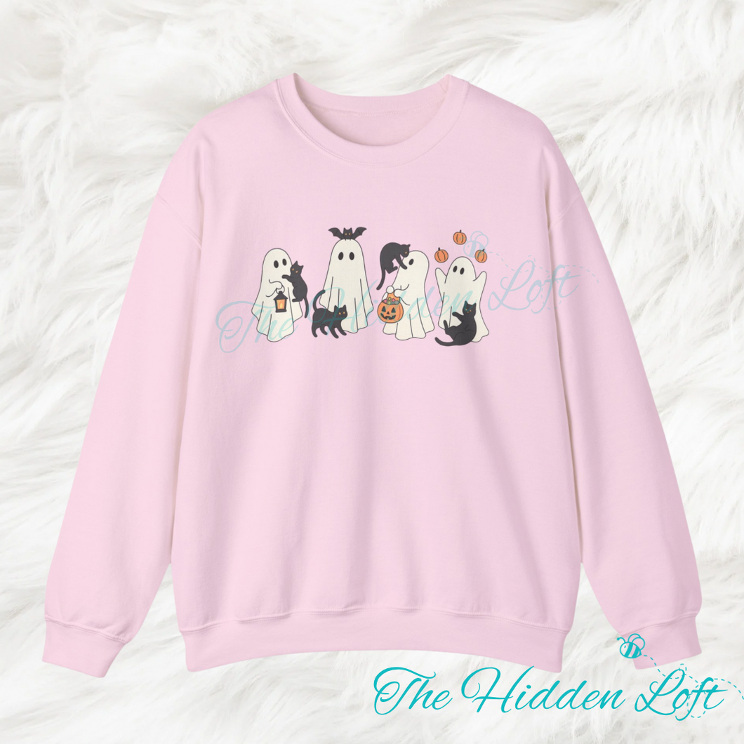 Playful Cats and Ghosts Sweatshirt