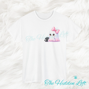 Bow Ghost with Puppy T-Shirt