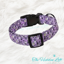 Load image into Gallery viewer, Purple Halloween Print Dog Collar