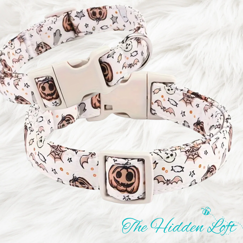 White Halloween Dog Collar