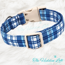 Load image into Gallery viewer, Blue Plaid Dog Collar