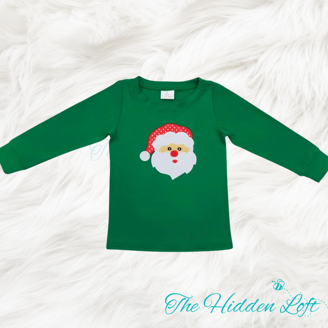 Boy’s Green Santa Shirt