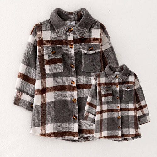 Mommy & Me Flannel Long Plaid Coat