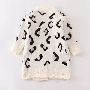 Mommy & Me White Leopard Cardigan