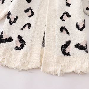 Mommy & Me White Leopard Cardigan