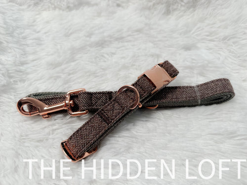 Brown Collar & Leash Set