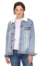 Load image into Gallery viewer, Sherpa Lined Denim Jacket