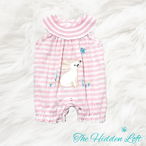 Striped Easter Baby Romper