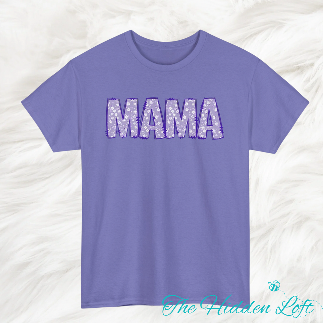 Purple Floral Mama T-shirt