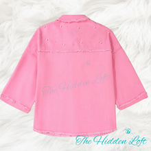 Load image into Gallery viewer, Pearl Pink Denim Shacket