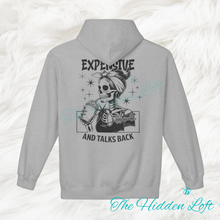 Load image into Gallery viewer, Expensive Difficult &amp; Talks Back Hooded Sweatshirt