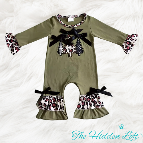 Olvie Green Christmas Romper