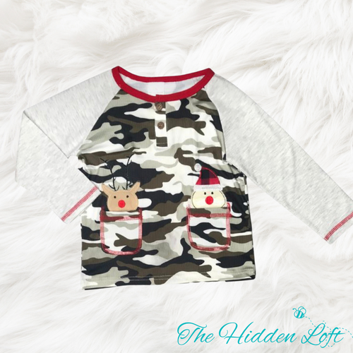 Boy’s Camo Christmas Henley