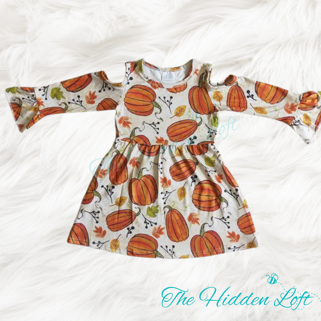 Cold Shoulder Pumpkin Dress
