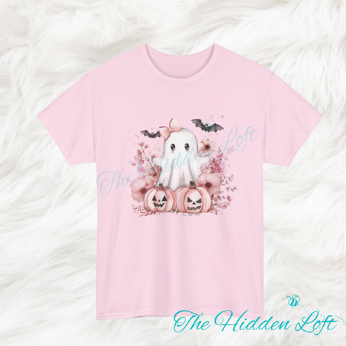 Pink Ghost and Pumpkins T-Shirt
