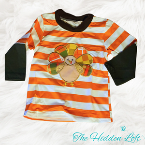 Striped Baby Boy Thanksgiving Shirt