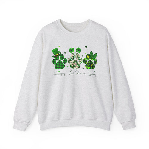 Happy St. Patrick’s Day Paw Print Sweatshirt