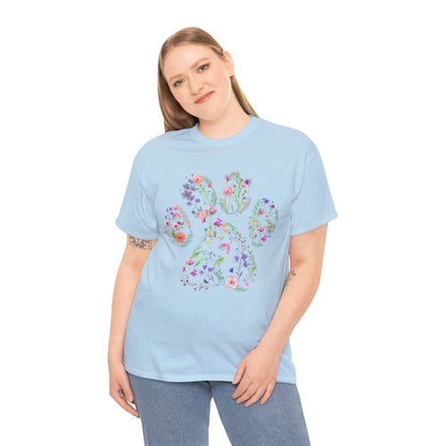 Floral Paw Print T-Shirt