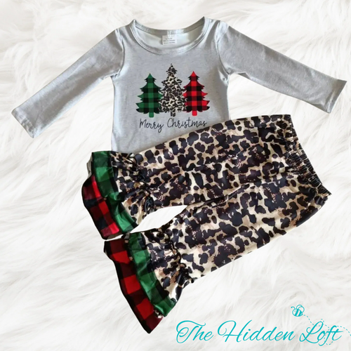 Leopard Merry Christmas Pants Outfit