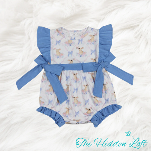 Blue Easter Baby Romper