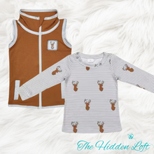 Load image into Gallery viewer, Boy’s Deer Vest and Shirt Set